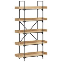 vidaXL Librería 5 estantes madera de ingeniería roble 100x33x180,5 cm