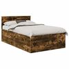 vidaXL Estructura de cama con cabecera Roble ahumado 120 x 200 cm