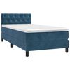 vidaXL Cama box spring con colch&oacute;n terciopelo azul oscuro 80x200 cm