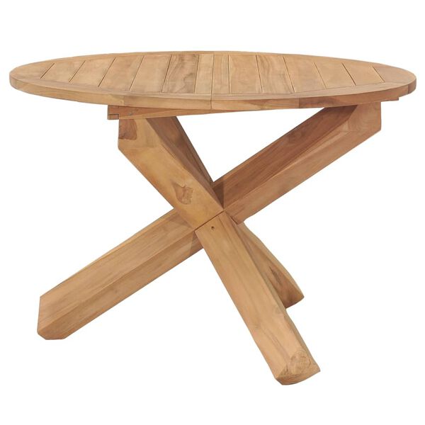 vidaXL Mesa de comedor de jard&iacute;n madera maciza de teca &Oslash;110x75 cm