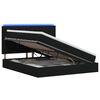 vidaXL Cama de almacenamiento LED con colch&oacute;n Negro 160 x 200 cm Tela