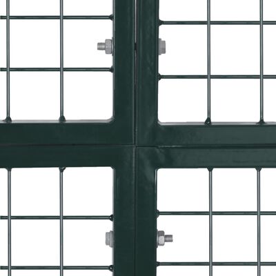 vidaXL Puerta de valla doble de acero con recubrimiento en polvo
