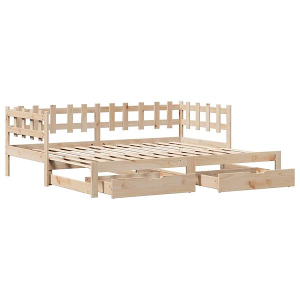 vidaXL Sof&aacute; cama nido con cajones sin colch&oacute;n 90x190 cm