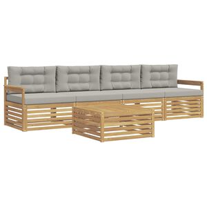 vidaXL Conjunto de sof&aacute;s de exterior 5 pcs Blanco y Gris Claro