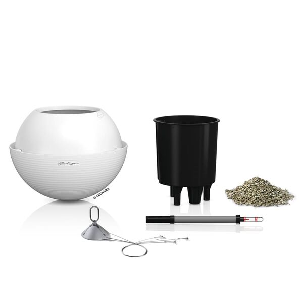 LECHUZA Jardinera colgante BOLA Color 32 ALL-IN-ONE blanco