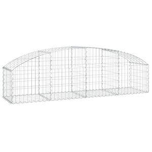 vidaXL Cesta de gaviones forma arco hierro galvanizado 200x50x40/60 cm