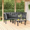vidaXL Set de muebles de jardín 4 piezas ratán sintético negro y gris