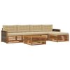 vidaXL Conjunto de sof&aacute;s de exterior 6 uds. Natural y Beige