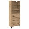 vidaXL Aparador alto Roble artisan 69,5 x 34 x 180 cm