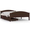 vidaXL Estructura cama 2 cajones madera pino marr&oacute;n oscuro 140x200 cm