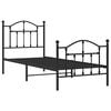 vidaXL Estructura cama sin colch&oacute;n con estribo metal negro 90x190 cm