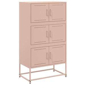 vidaXL Aparador de acero rosa 68,5x38,5x123,5 cm