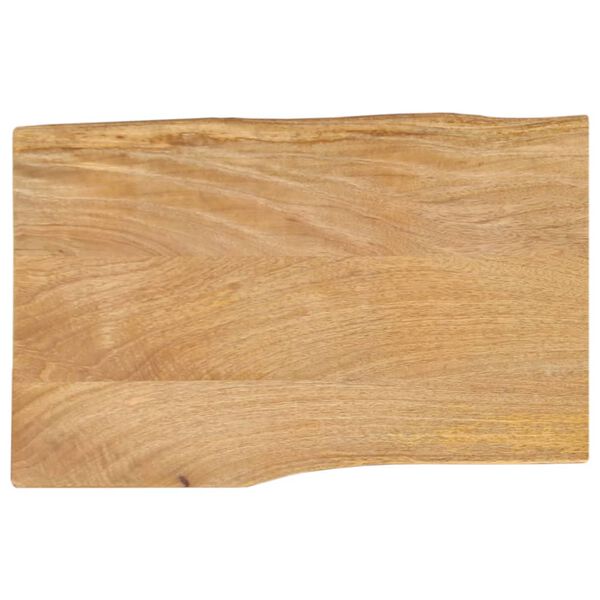 vidaXL Tablero de mesa borde natural madera maciza mango 70x40x2,5 cm