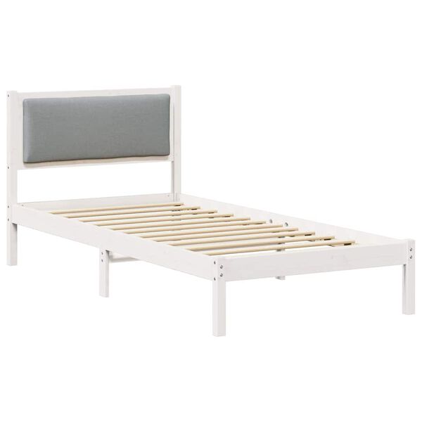 vidaXL Estructura de cama con cabecera Gris Claro 100 x 200 cm