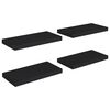 vidaXL Estantes flotantes de pared 4 uds negro MDF 50x23x3,8 cm