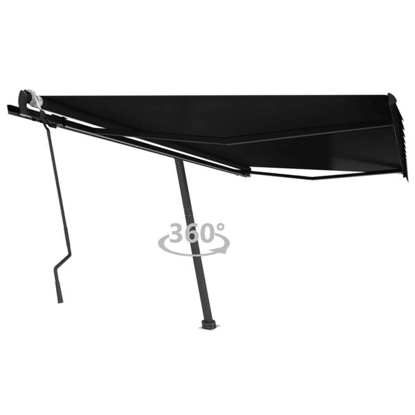 vidaXL Toldo de pie retr&aacute;ctil manual gris antracita 400x300 cm