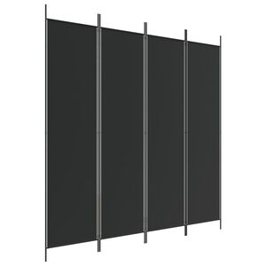 vidaXL Biombo divisor de 4 paneles de tela negro 200x200 cm