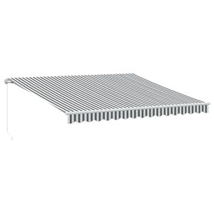 vidaXL Toldo retr&aacute;ctil manual con luz LED antracita y blanco 400x350cm