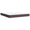 vidaXL Cama box spring con colch&oacute;n tela marr&oacute;n oscuro 180x200 cm