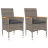 vidaXL Sillones de jard&iacute;n con cojines 2 uds rat&aacute;n sint&eacute;tico gris