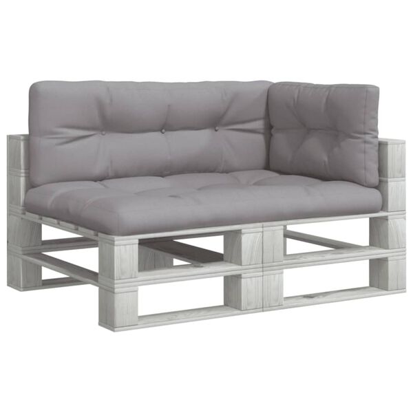 vidaXL Cojines para palets 3 unidades tela gris