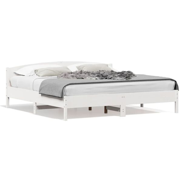 vidaXL Cama sin colchón madera maciza de pino blanca 180x200 cm