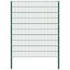 vidaXL Panel de valla con postes de hierro 176,5x200 cm verde
