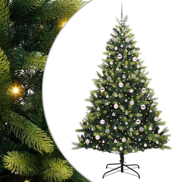 vidaXL &Aacute;rbol de Navidad Artificial Plegable 300 LEDs Verde 210 cm