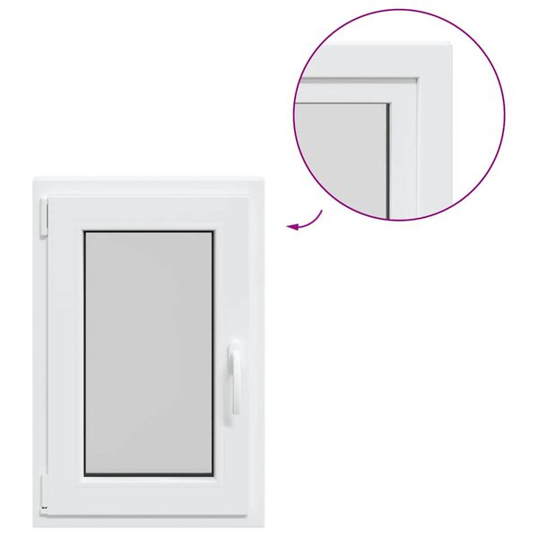 vidaXL Ventana de sótano "RISOR" 50x75 cm oscilobatiente DIN izquierda blanca