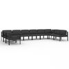 vidaXL Set muebles de jard&iacute;n 10 pzas y cojines aluminio gris antracita