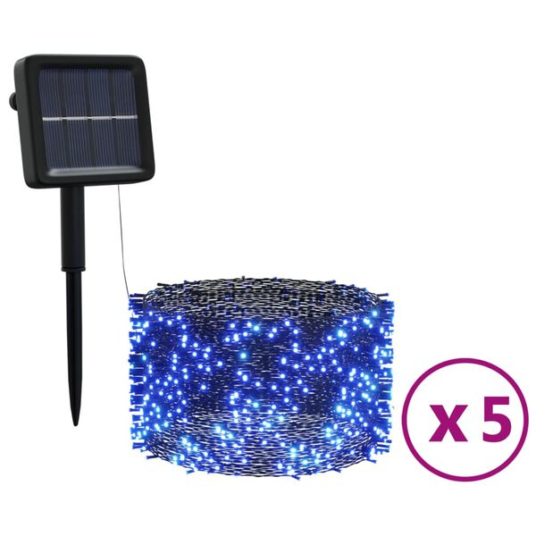 vidaXL Tiras de luces solares LED 5 uds azul interior/exterior