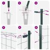 vidaXL Poste de Valla Verde 50 x 1 m (malla de 16 x 16 mm) Acero y PVC