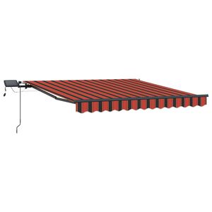 vidaXL Toldo Retr&aacute;ctil Manual Naranja y marr&oacute;n 300 x 250 cm tela