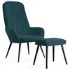 vidaXL Sill&oacute;n de relax con taburete terciopelo azul