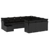vidaXL Set de sof&aacute;s de jard&iacute;n 11 pzas y cojines rat&aacute;n sint&eacute;tico negro