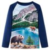 vidaXL Camiseta infantil de manga larga azul marino 116