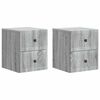 vidaXL Mesita de Noche de Pared 2 uds. Gris Sonoma 33 x 34,5 x 40 cm