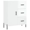 vidaXL Aparador de madera contrachapada blanco brillante 69,5x34x90 cm