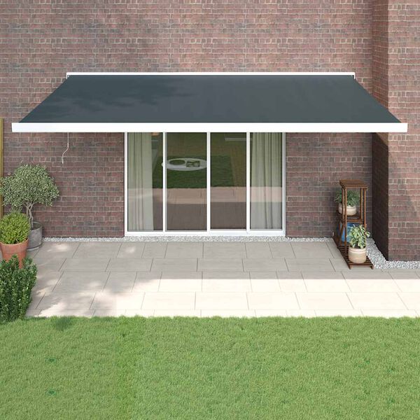 vidaXL Toldo retr&aacute;ctil aluminio y tela gris antracita 5x3 m