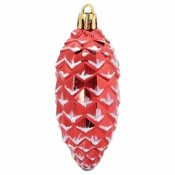 vidaXL Bola de Pi&ntilde;a de Navidad 40 pcs Rojo Pl&aacute;stico