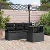 vidaXL Conjunto de sofá de jardín 5 pcs Negro Rattan de Poliéster