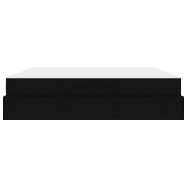 vidaXL Estructura de cama con colchón con colchón 2 pcs Negro tela