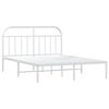 vidaXL Estructura cama sin colch&oacute;n con cabecero metal blanco 180x200cm