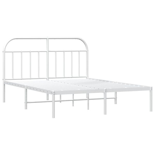 vidaXL Estructura cama sin colch&oacute;n con cabecero metal blanco 180x200cm
