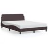 vidaXL Estructura de cama Dover tela marr&oacute;n oscuro 140x190 cm