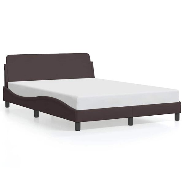 vidaXL Estructura de cama Dover tela marr&oacute;n oscuro 140x190 cm