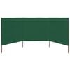 vidaXL Paravientod de playa de 3 paneles tela verde 400x160 cm