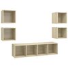 vidaXL Juego de muebles de sal&oacute;n 5 pzas madera ingenier&iacute;a roble Sonoma