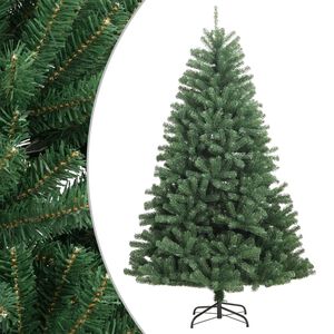 vidaXL &Aacute;rbol de Navidad artificial con bisagras y soporte verde 210 cm
