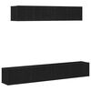 vidaXL Conjunto de mueble de TV 4 uds. Roble Negro